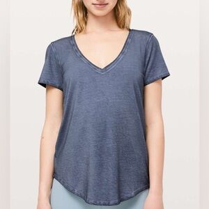 Lululemon Love V *Fade Short Sleeve Tee Washed Moon Blue 19”PTP
